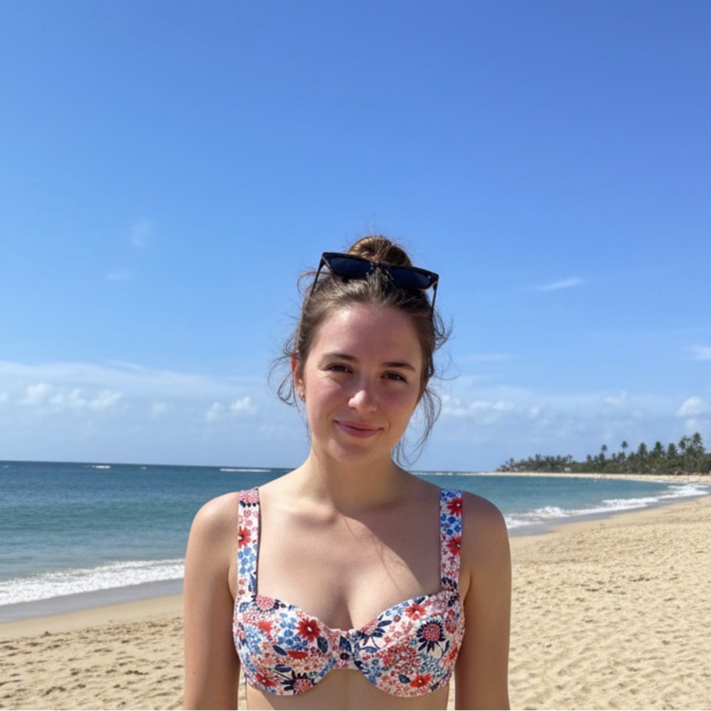 Tommy Hilfiger Floral Bikini Top - Red and Blue